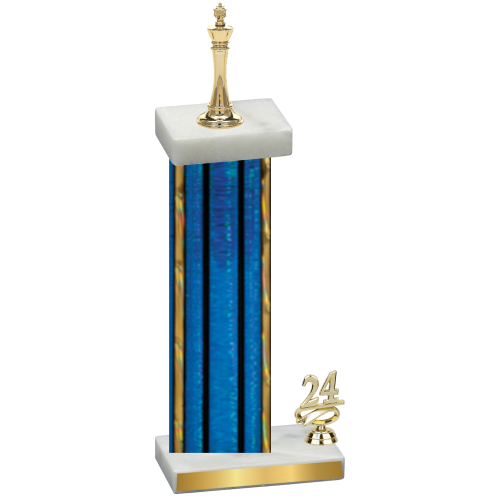 Accented Single Blue Glacier Year Chess Trophy