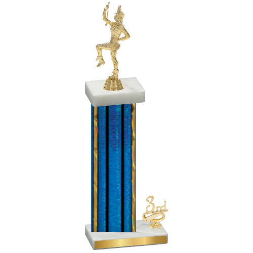 Accented Single Blue Glacier Third Place Majorette Trophy