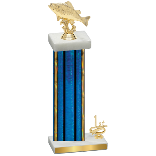 Accented Single Blue Glacier First Place Fishing Trophy