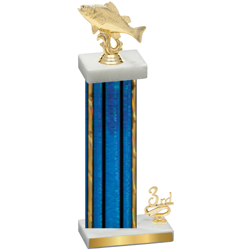 Accented Single Blue Glacier Third Place Fishing Trophy