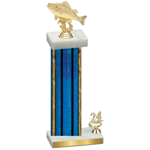 Accented Single Blue Glacier Year Fishing Trophy