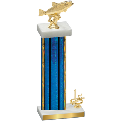 Accented Single Blue Glacier First Place Fishing Trophy