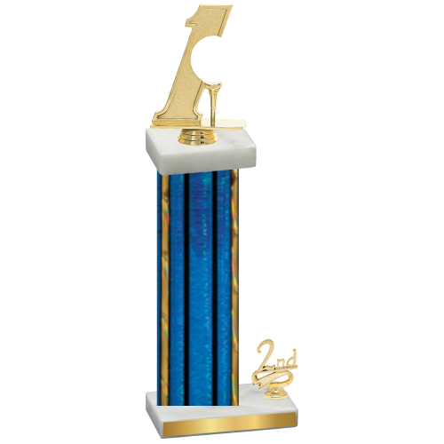 Accented Single Blue Glacier Second Place Golf Trophy