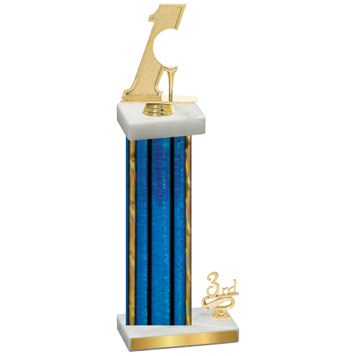 Accented Single Blue Glacier Third Place Golf Trophy