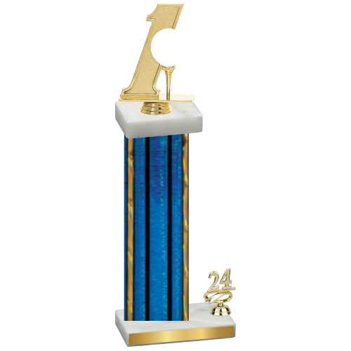 Accented Single Blue Glacier Year Golf Trophy