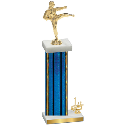 Accented Single Blue Glacier First Place Karate Trophy