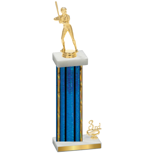 Accented Single Blue Glacier Third Place Softball Trophy