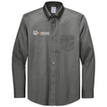 Deep Black front - Kodiak Brooks Brothers® Wrinkle-Free Stretch Pinpoint Shirt - Kodiak Project Services Logo