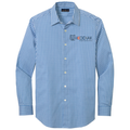Charter Blue Check front - Kodiak Brooks Brothers® Tech Stretch Patterned Shirt - Kodiak Project Services Logo