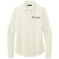 Off White front - Kodiak Brooks Brothers® Women’s Full-Button Satin Blouse - Kodiak Project Services Logo