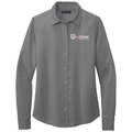 Shadow Grey front - Kodiak Brooks Brothers® Women’s Full-Button Satin Blouse - Kodiak Project Services Logo