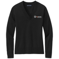 Deep Black front - Kodiak Brooks Brothers® Women’s Cotton Stretch V-Neck Sweater - Kodiak Project Services Logo