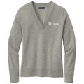 Light Shadow Grey Heather front - Kodiak Brooks Brothers® Women’s Cotton Stretch V-Neck Sweater - Kodiak Project Services Logo