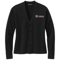 Deep Black front - Kodiak Brooks Brothers® Women’s Cotton Stretch Cardigan Sweater - Kodiak Project Services Logo