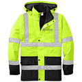 Safety Yellow/ Black front - Kodiak CornerStone® ANSI 107 Class 3 Waterproof Parka - Kodiak Project Services Logo