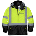 Safety Yellow/ Black front - Kodiak CornerStone® - ANSI 107 Class 3 Safety Windbreaker - Kodiak Project Services Logo