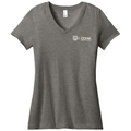 Heathered Charcoal front - Kodiak District ® Women’s Perfect Weight ® V-Neck Tee - Kodiak Project Services Logo
