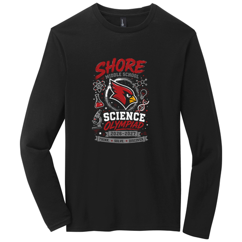 Black front - 2026 Shore Science Olympiad District Very Important Tee Long Sleeve