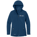 Admiral Blue front - Kodiak Eddie Bauer® Ladies Hooded Soft Shell Parka - Kodiak Project Services Logo
