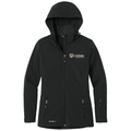 Black front - Kodiak Eddie Bauer® Ladies Hooded Soft Shell Parka - Kodiak Project Services Logo