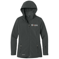 Grey Steel front - Kodiak Eddie Bauer® Ladies Hooded Soft Shell Parka - Kodiak Project Services Logo