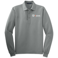 Cool Grey front - Kodiak Port Authority® Silk Touch™ Long Sleeve Polo - Kodiak Project Services Logo