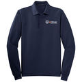 Navy front - Kodiak Port Authority® Silk Touch™ Long Sleeve Polo - Kodiak Project Services Logo