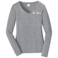 Athletic Heather front - Kodiak Port & Company® Ladies Long Sleeve Fan Favorite™ V-Neck Tee - Kodiak Project Services Logo