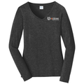 Dark Heather Grey front - Kodiak Port & Company® Ladies Long Sleeve Fan Favorite™ V-Neck Tee - Kodiak Project Services Logo