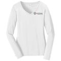 White front - Kodiak Port & Company® Ladies Long Sleeve Fan Favorite™ V-Neck Tee - Kodiak Project Services Logo
