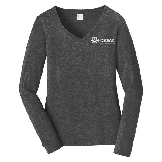 Kodiak Port & Company® Ladies Long Sleeve Fan Favorite™ V-Neck Tee