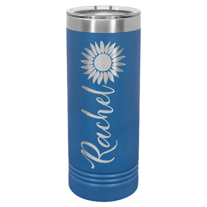 22 oz Skinny Tumbler with Slider Lid and Stainless Steel Engraving