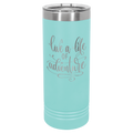 22 oz Skinny Tumbler with Slider Lid and Stainless Steel Engraving