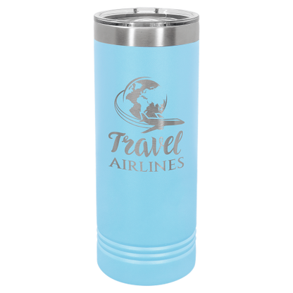 22 oz Skinny Tumbler with Slider Lid and Stainless Steel Engraving