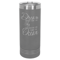 22 oz Skinny Tumbler with Slider Lid and Stainless Steel Engraving