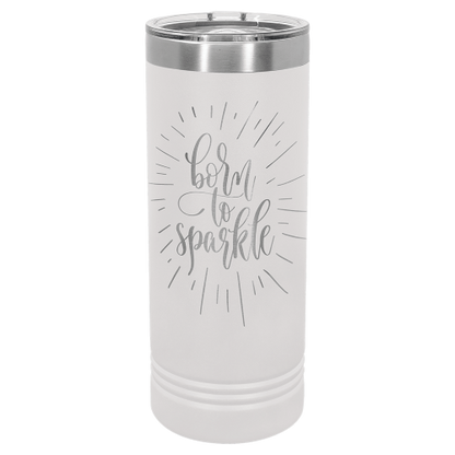 22 oz Skinny Tumbler with Slider Lid and Stainless Steel Engraving
