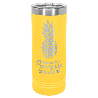 22 oz Skinny Tumbler with Slider Lid and Stainless Steel Engraving