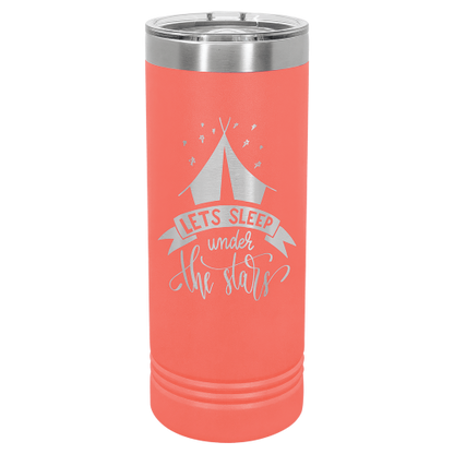 22 oz Skinny Tumbler with Slider Lid and Stainless Steel Engraving