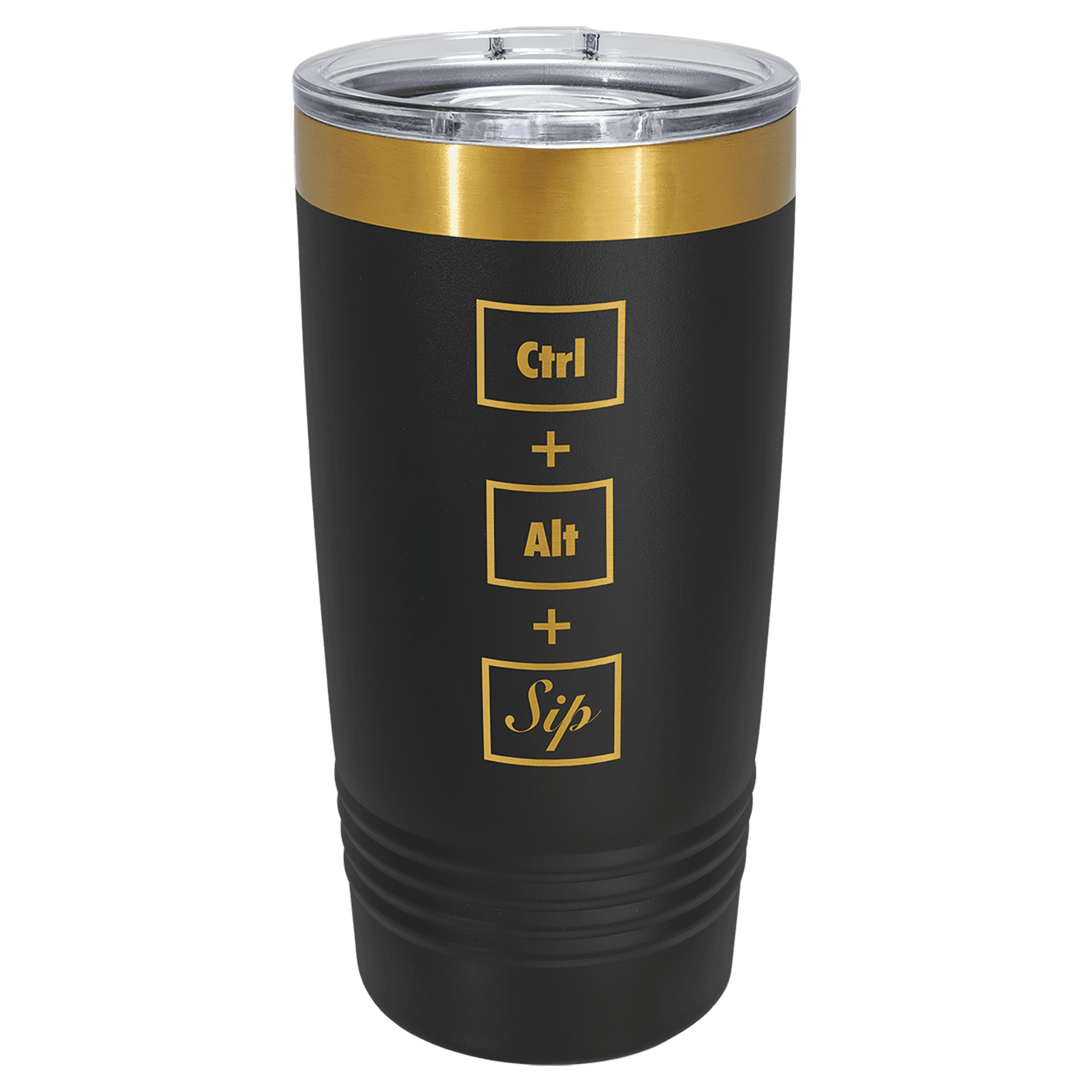 Ion Colors * 20oz Tumbler with Custom Laser Design Black / Bright Gold