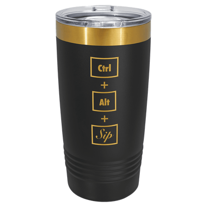 20 oz Ringneck Tumbler with Slider Lid and Gold ION-Plated Engraving