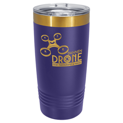 20 oz Ringneck Tumbler with Slider Lid and Gold ION-Plated Engraving