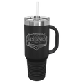 40 oz Travel Mug with Snap Lid & Straw and Stainless Steel Engraving