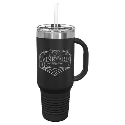 40 oz Travel Mug with Snap Lid & Straw and Stainless Steel Engraving
