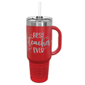 40 oz Travel Mug with Snap Lid & Straw and Stainless Steel Engraving