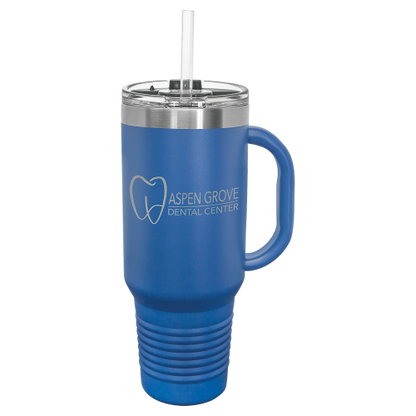 40 oz Travel Mug with Snap Lid & Straw and Stainless Steel Engraving