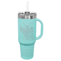 40 oz Travel Mug with Snap Lid & Straw and Stainless Steel Engraving