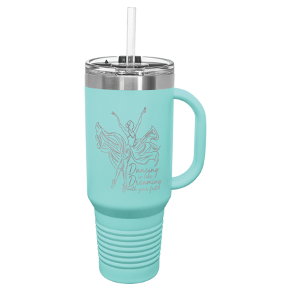 40 oz Travel Mug with Snap Lid & Straw and Stainless Steel Engraving