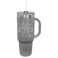 40 oz Travel Mug with Snap Lid & Straw and Stainless Steel Engraving