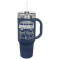 40 oz Travel Mug with Snap Lid & Straw and Stainless Steel Engraving