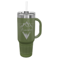 40 oz Travel Mug with Snap Lid & Straw and Stainless Steel Engraving